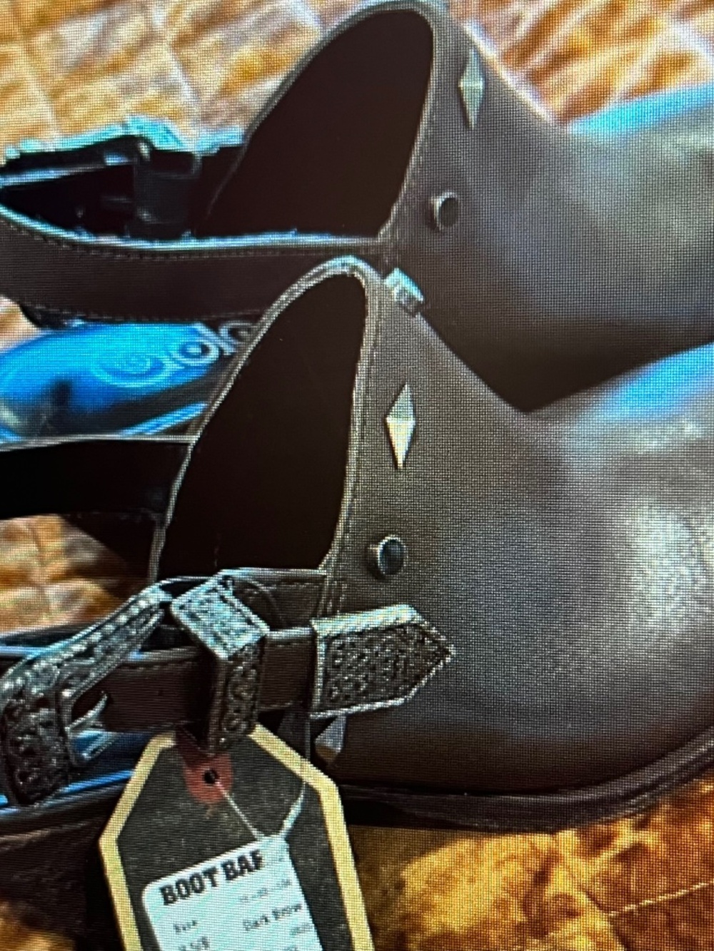 Brown leather mules